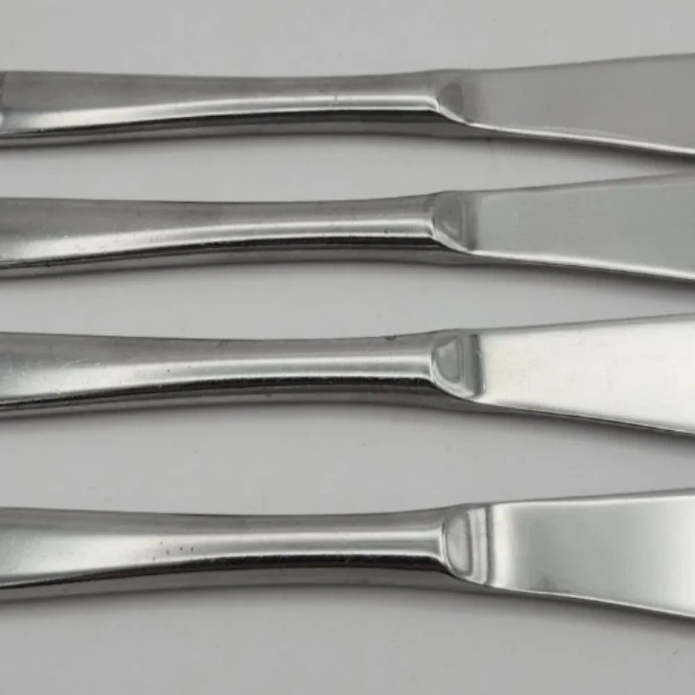 Vintage Amefa Holland Stainless Steel Dinner Knife Lot of 4 Knives Prestige Rare